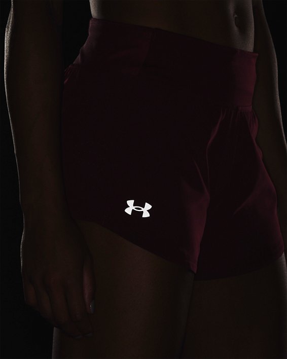 Women's UA Speedpocket Shorts, Red, pdpMainDesktop image number 4